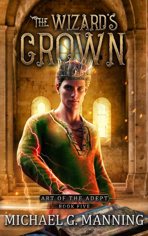 A serious looking wizard wearing a crown.
